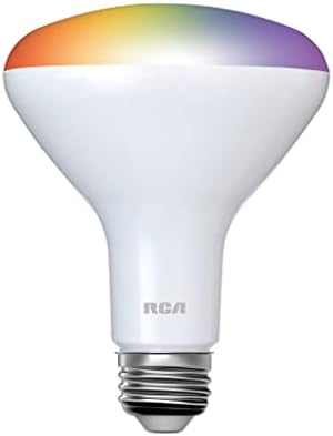 RCA Wifi Led интелигентна крушка, 24-PK |Прожектор за помещения, 9 W (60 W в еквивалент), многоцветен и бяла led крушка, затемняемая и адаптивни умна крушка BR30, съвместимост с еле?