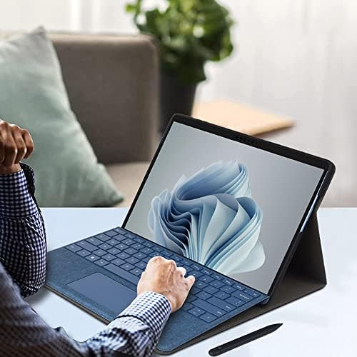 калъф xisiciao за Microsoft Surface Pro 9 с мека черупка от TPU, Съвместим с фирмена клавиатура, ултра-тънък и лек Дизайн отвеждане на топлината (в синьо)