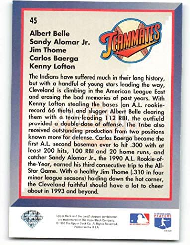 1993 Горна палуба #45 Алберт Belle/Санди Аломар мл. /Джим Е/Карлос Баерга/Кени Лофтън Ню Йорк-Бейзбол индианците Планина