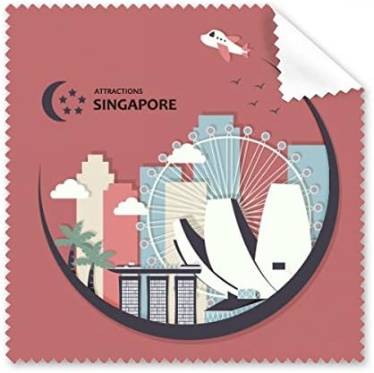 Сингапурски Флаг Поставят в Формата на Луната Плат За Почистване на Екрана на Телефона и Точки за Пречистване на 5шт