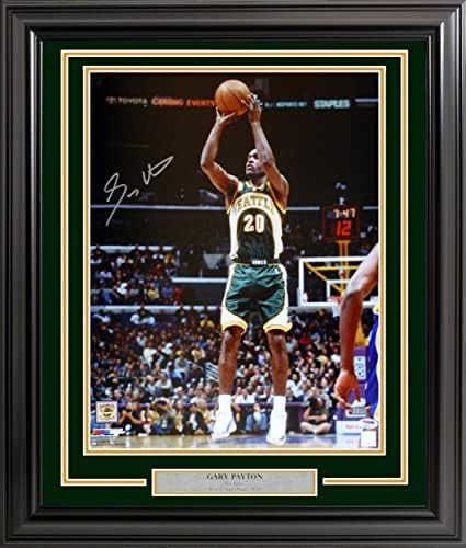 Снимка на Гари Пейтона в рамката на 16x20 с автограф на Сиатъл Суперсоникс PSA/DNA С източване 200338 - Снимки на NBA с автограф