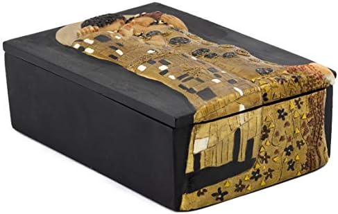 Най-добрата колекция The Kiss by Diana Klimt Box - Декоративна Ковчег ръчно рисувани в стила на френския арт нуво в памет със Златни инкрустации - Колекционерско колие с дължин?
