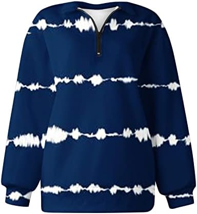 KUAILEYA Женски Пуловер с цип в една Четвърт от Инча, Модни Блузи Оверсайз За Жени, Пуловер В Половината от Мълния, Hoody С Дълъг Ръкав в Четвърт Инч