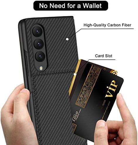 NINKI Съвместим Калъф за телефон Samsung Galaxy Z Fold 4 с Притежател на кредитна карта, Стойка за съхранение, Противоударным Защитен портфейла си, Отделение за карти, Калъф от ?