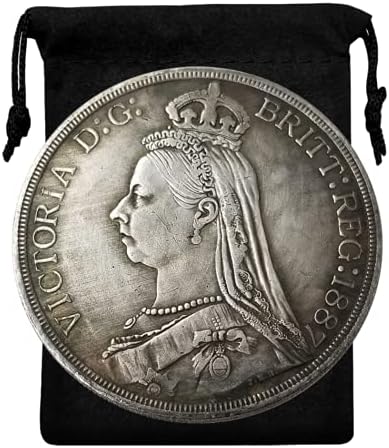 Kocreat Копие От 1887 Приготвено Монета На Обединеното Кралство На Великобритания-Точно Копие На Великобритания Сребърен Долар Пенс Златна Монета Кралската Сувенирни Монети Щастливата Монета