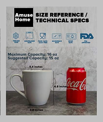 Amuse - Професионална чаша бариста е Уютен колекция за кафе или чай - Комплект от 6 (Голяма - 16 грама)