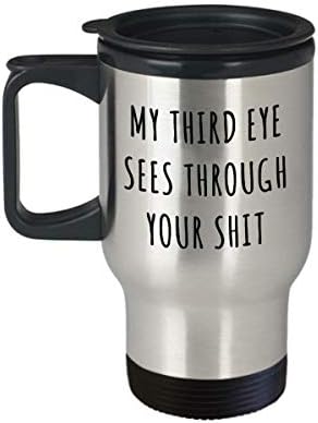 Чаша HollyWood & влакното наблизо Третото око, е Третото Ми Око Вижда През Ти Глупости, Йога, Медитация, Пътна Чашата за Кафе С Изолация От Неръждаема Стомана