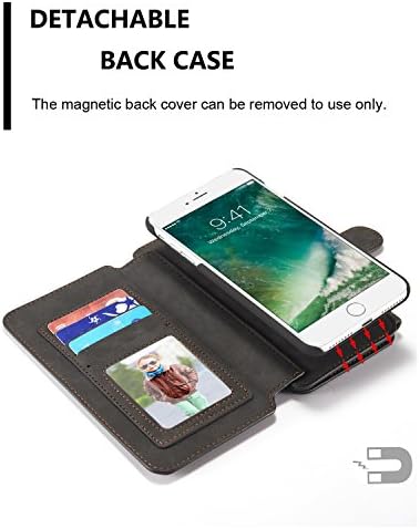 чанта-портфейл 2 в 1 за iPhone 7 Plus, 13 слотове за карти, сменяем Магнитен портфейла-за награда, кожен калъф-книжка със свалящ се заден капак от ултра-тънък от твърда пласт?