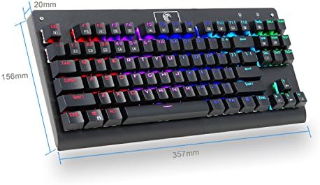 Механична клавиатура Granvela MechanicalEagle Z-77 с 10-режимной RGB подсветка, Жичен Детска клавиатурата без клавиши със сини стрелки - Смяна на ключове със собствените си ръце - Черен