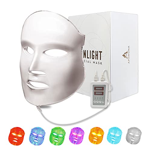 Пречистена FDA led Маска за грижа за кожата на лицето Aphrona MOONLIGHT PRO 7 Color Treatment Photon Mask (Бяла)