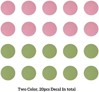 Leboutis 4 Инча(ите) Кръгли Винилови стикери-Етикети на точки, етикети във формата на кръгове (10 бр. червен Pomelo + 10 бр. травянисто-зелен цвят) - Детска Стая/Хол/Декорация на детска