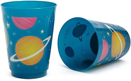 Пластмасови Чаши BLUE PANDA за партита, 16 опаковки - за Многократна употреба Чаши за космически употреба - 16 грама