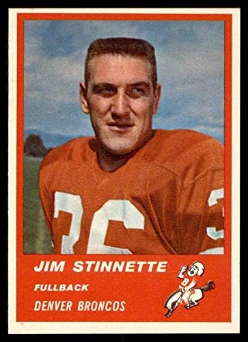 1963 Fleur 78 Джим Stinnett Denver Broncos (Футболна карта) EX/MT Broncos Oregon St