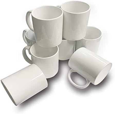UOhost 11 Унция Чаша 8 БРОЯ Двете Празни Чаши С Бяло Покритие Керамични Чаши САМ Чаши за Кафе, Чай с Мляко