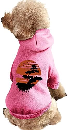 Японското Дърво Бонзай Персонализирани Качулки За Домашни Кучета Мека Уютна Дрехи За Кучета Дишащи Пуловери за Домашни Любимци с Шапка S