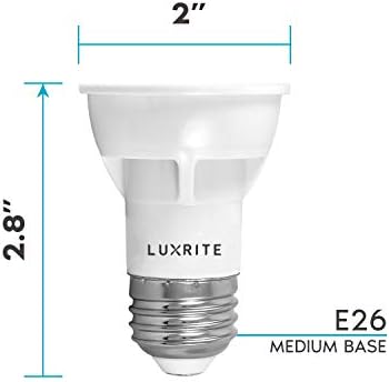 Led лампа LUXRITE PAR16, 5,5 W (еквивалент на 50 W), по-Топъл бял 2700 До 450 Лумена, хирургична лампа с регулируема яркост, Проектирана за затворен лампа, на ъгъла на лъча 40 °, ETL, Номи