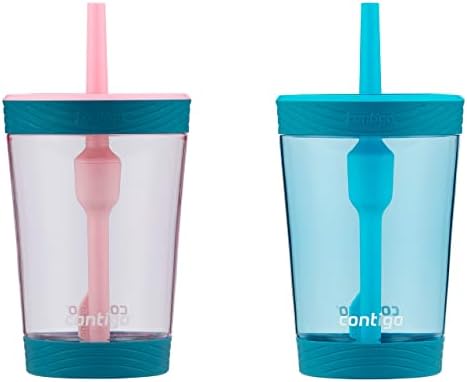 Непроливающийся чаша Contigo Kids обем 14 грама с соломинкой и пластмаса, не съдържа BPA, подходящ за повечето подстаканников и сигурен в съдомиялна машина.