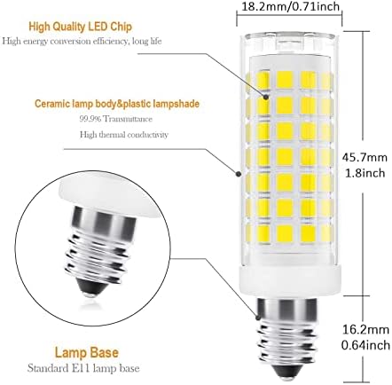 Led лампи E11, което се равнява на 80 W, 100 W, заменяющие халогенни лампи, С регулируема яркост, Поставка за мини-sconces свещ, 800 Лумена, топъл бял 3000 ДО AC110V/120V/130V, замества T4 /T3 JD