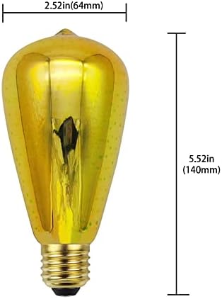 Електрическата крушка на Едисон Tbkoly E27, 3D Крушка за Фойерверки, led лампа от златно стъкло с мощност 4 W, led лампа за украса на звездна светлина ST64, AC85-265V, за коледната ук?