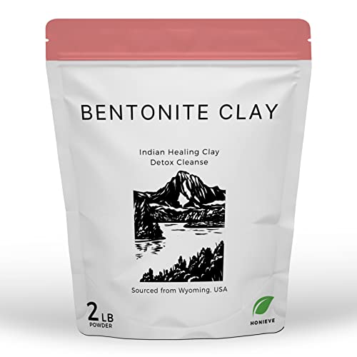 Honieve Bentonite Clay - 2 килограма от Глинени маски Премиум-клас за лицето, тялото и косата - Secret Pure Healing Powder - ПРОИЗВЕДЕНО В УАЙОМИНГ, САЩ - Бентонитово-Глинена маска-на прах, ч?