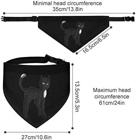 Black cat Warrior Куче Кърпа Регулируем Нашийник за Домашни Любимци Шал Сладък Триъгълен Шал за Кучета Котки