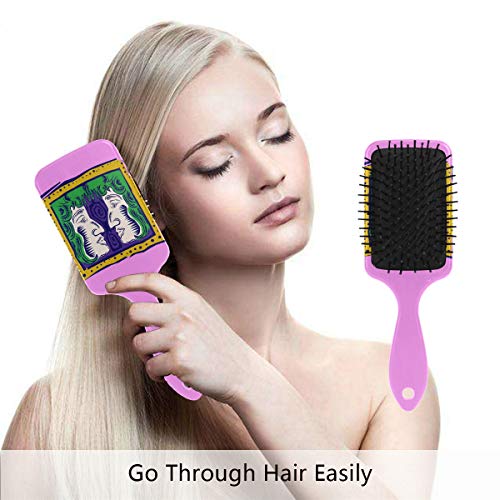 Четка за коса на въздушна възглавница Vipsk, Пластмасов за Боядисана Джемини, Подходящ за добър масаж и антистатични разнищване на косата, подходящ за суха и мокра коса, гъста, къдрава или на преките