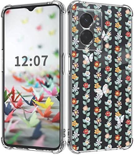Dcwunk е Съвместим с калъф OnePlus Nord N300 5G 6,56 инча, Защитно фолио за обектива на камерата, Цвете, устойчив на удари Прозрачен Защитен калъф за мобилен телефон с цветен модел, 2022 (букет)