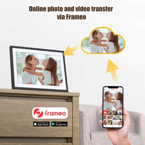 Цифрова Фоторамка Frameo 10,1-инчов цифрова фоторамка с touch screen 1920 * 1200 IPS, Full HD, digital photo frame 16 GB WiFi, моментално споделяне на снимки или споделяне на видео, чрез приложение Fram