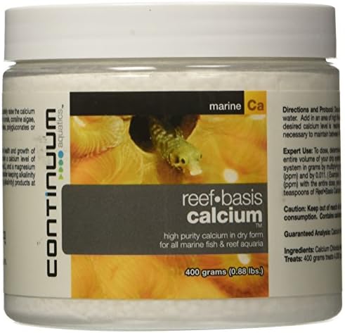 Continuum Aquatics Reef Basis Calcium - Кальциевый прах за морски риби и рифови аквариуми с морска вода, 400 г (QCALD400)
