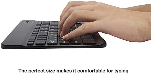 Клавиатура BoxWave е Съвместима с Yezz Andy 5E5 (клавиатура от BoxWave) - Bluetooth клавиатура SlimKeys, Преносима клавиатура с вградени команди за Yezz Andy 5E5 - Jet Black