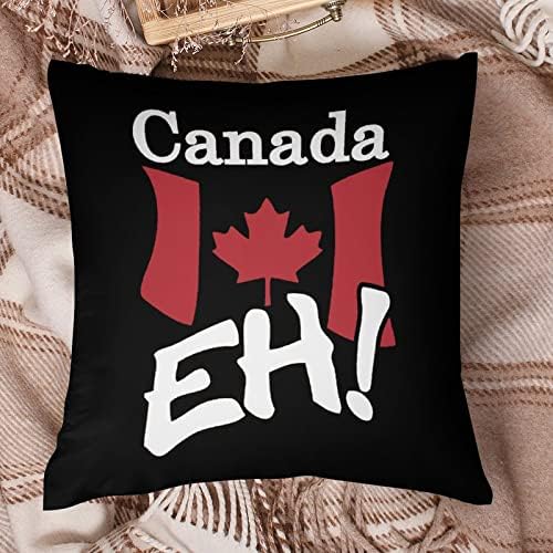 Канадски Флаг Eh Хвърли Калъфки за възглавници на Цип Квадратна Калъфка за Възглавница Протектор за Легла и Разтегателен Хол