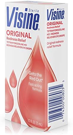 Капки за очи Visine Original Redness Relief от зачервяване и дразнене на очите, 0,5 течни унции