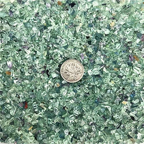 SEEWOODE AG216 50 г 2-4 мм Естествени Зелени Кристали Флуорит, Кварц Чакъл, Натрошен Лечебни Естествени Камъни и Кристали, Подарък