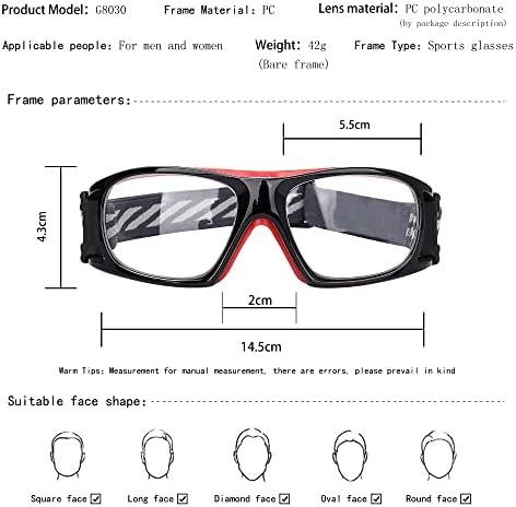 SooGree Спортни Очила Баскетбол Футбол Футболни Защитни Очила Защитни Очила За Възрастни Очила За Ракетбола Сменяеми Лещи