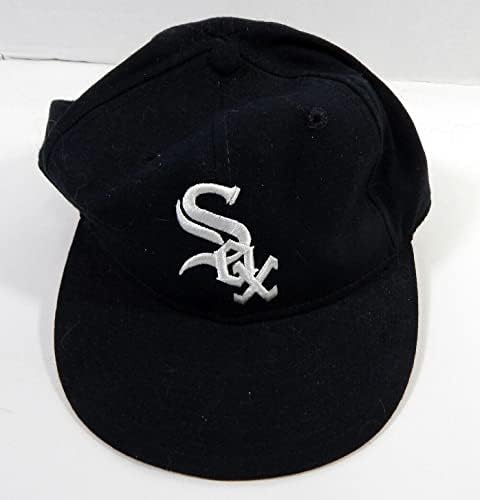 Чикаго Уайт Сокс Използвана в играта, Черна шапка, 7.625 DP22668 - Използвани в играта шапки MLB