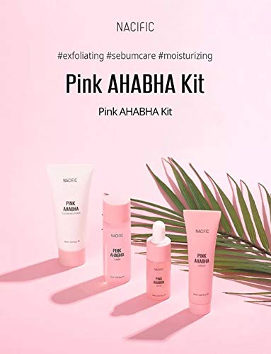 Комплект за грижа за кожата Nacific x Бездомни Деца Pink AHA БХА (Почистваща пенка, тонер, серум, крем) за пътуване с 4 фотокарточками (в произволен ред) от KOSBEAUTY