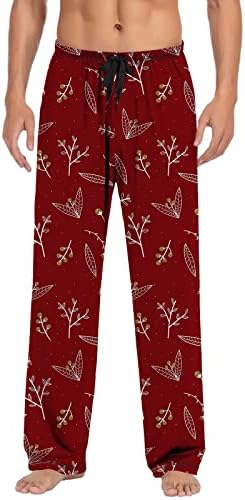 Коледни Пижамные Панталон с Еластична Талия, Пижамные Панталони с Шарени Снежинки, С Джобове, Пижамные Панталони на съвсем малък, Облекло За Сън