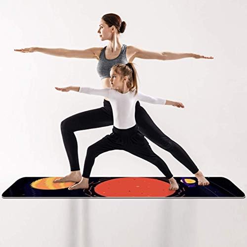 Дебела подложка за йога Siebzeh Galaxy Black Премиум-клас, в екологично Чист Гумена подложка за здраве и фитнес, нескользящий мат за всички видове упражнения, йога и пилатес (72 x 24x 6 мм)