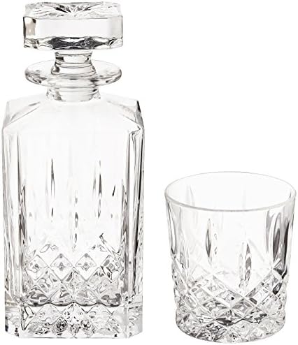 Набор от графинов Marquis By Waterford Markham Square и Double Old Fashion Pair, 2 парчета (опаковка по 1 парче), прозрачни, и купата на Markham, 9 инча, бистра