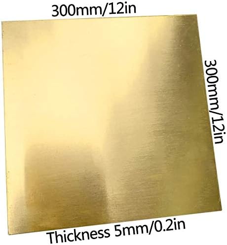 Месинг лист YIWANGO с Дебелина 0,2 инча Размер 12x12 инча за обработка на метал САМ, на Различните характеристики на Чист Меден лист (размер: 300x300 mm)
