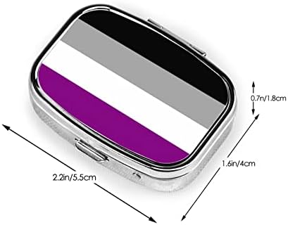 Безполови Флаг Гордост Квадратен Мини-Калъф За Хапчета Пътен Органайзер За Лекарства Преносими Клон На Метална Кутия За Хапчета