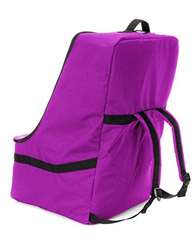 Пътна чанта за столче за кола ZOHZO — Регулируема Мека раница за автомобилни седалки — Пътна чанта за столче за кола (Лилаво с черно покритие)