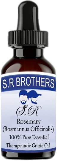 S. R Brothers Розмарин (Rosmarinus Officinalis) Чисто и Натурално Етерично масло Терапевтичен клас с Капкомер 30 мл