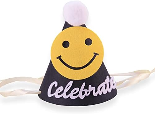AnlerLawson 7 стилове шапки за рожден ден за домашни любимци/деца /възрастни, скъпа и множество, подходящ за котки и кучета (кафяво, розово, жълто, черно)