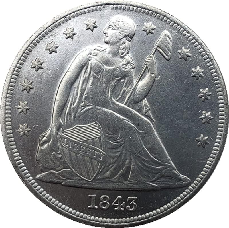 1843 Американски Монети, Месинг Със Сребърно Покритие, Монети Старинни Занаяти Чуждестранни Възпоменателни Монети