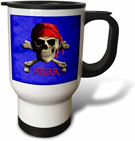 3dRose ARRR говори като пират Веселия Роджър е пиратски череп по време на плаване. - Пътни чаши (tm_351501_1)