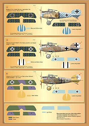 Стикер в мащаб 72-034 - 1/72 за Albatros D. V. (Стикер за самолет с мокра покритие)