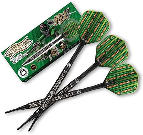 Изстрел! Набор от меки накрайници за хвърляне Darts дартс, Warrior Rutene 90% Tungsten Pro, Професионален – Произведено в Нова Зеландия – Специално разработени дартс за жени и мъже – Пластмасови накрайници за стреличките