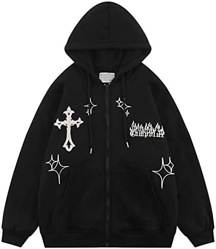 Hoody NaranjaBurbuja Y2K Skeleton Оверсайз с пълна цип Дамски Hoody с Шарките на Черепи от Планински Кристал E-Girl Streetwear