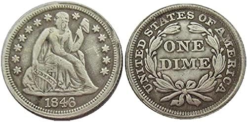 10 Цента наки САЩ 1846 г., копированные Възпоменателни монети със Сребърно покритие